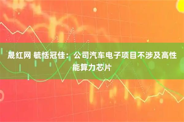 晟红网 毓恬冠佳：公司汽车电子项目不涉及高性能算力芯片